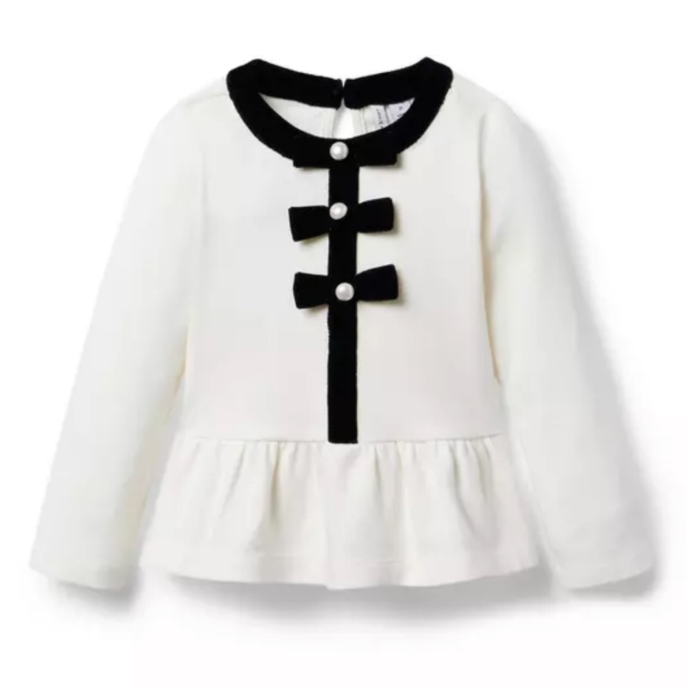 Janie + Jackie | Velvet Bow Peplum Top | size 5